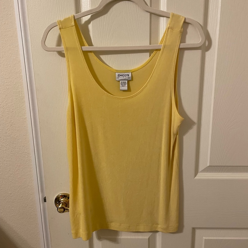 Chico’s Travelers tank top size 2 (large) in yellow